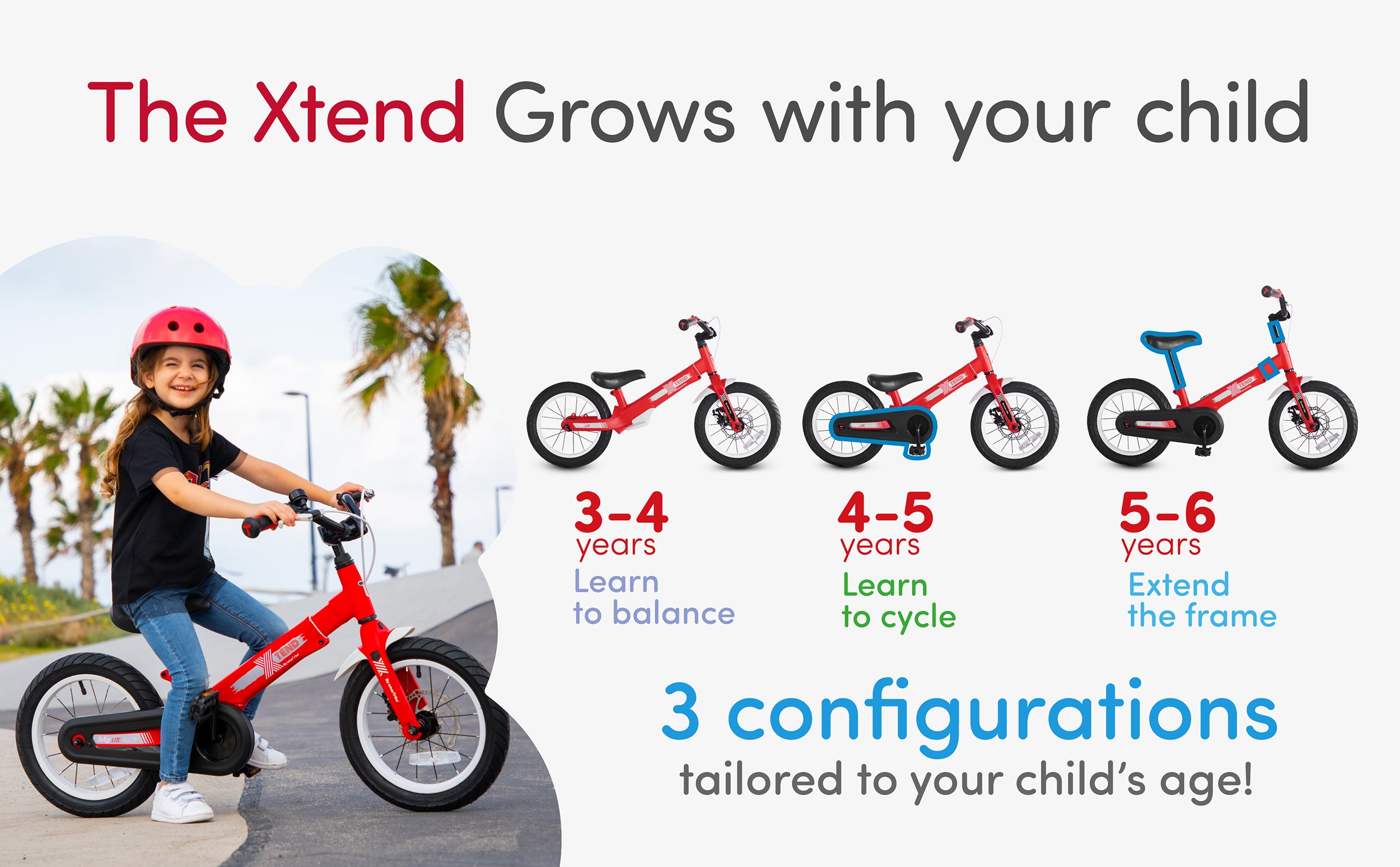 Bicicleta Smartrike Xtend MG - Roja (Edad 3-6)