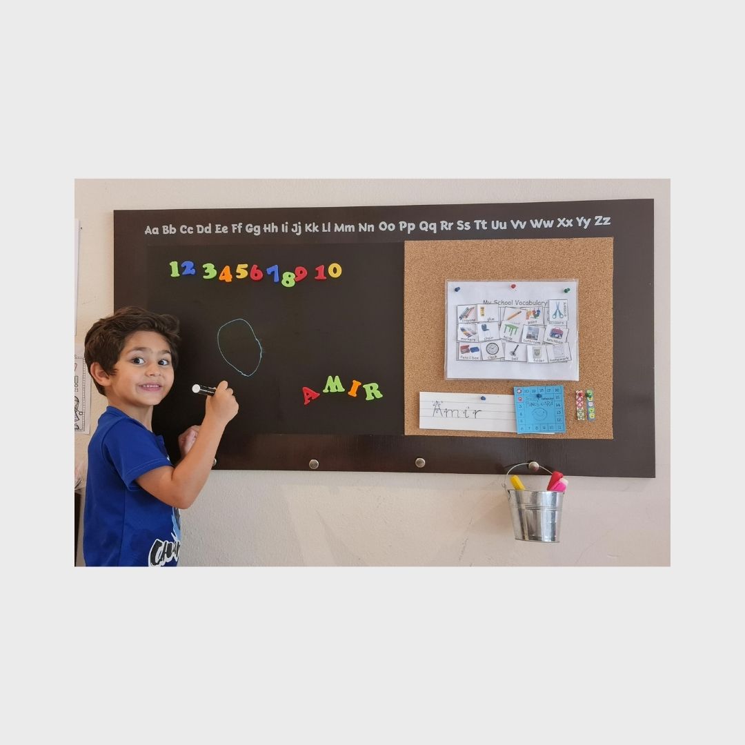 Pizarra Magnetica con Corcho y Marcadores