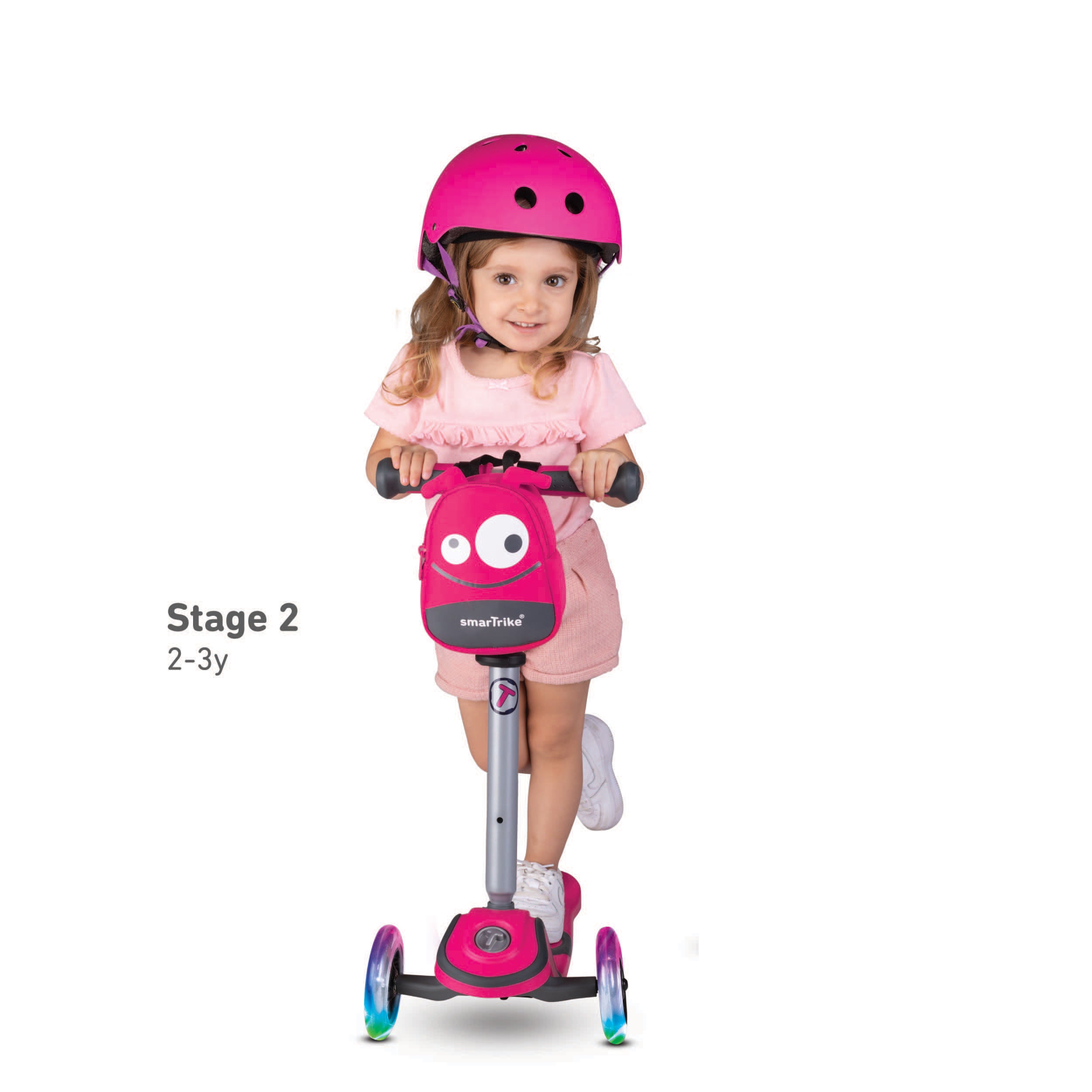 Smartrike T1 Scooter COMBO con rodilleras y coderas - Rosado (Edad  15 meses - 3 años)