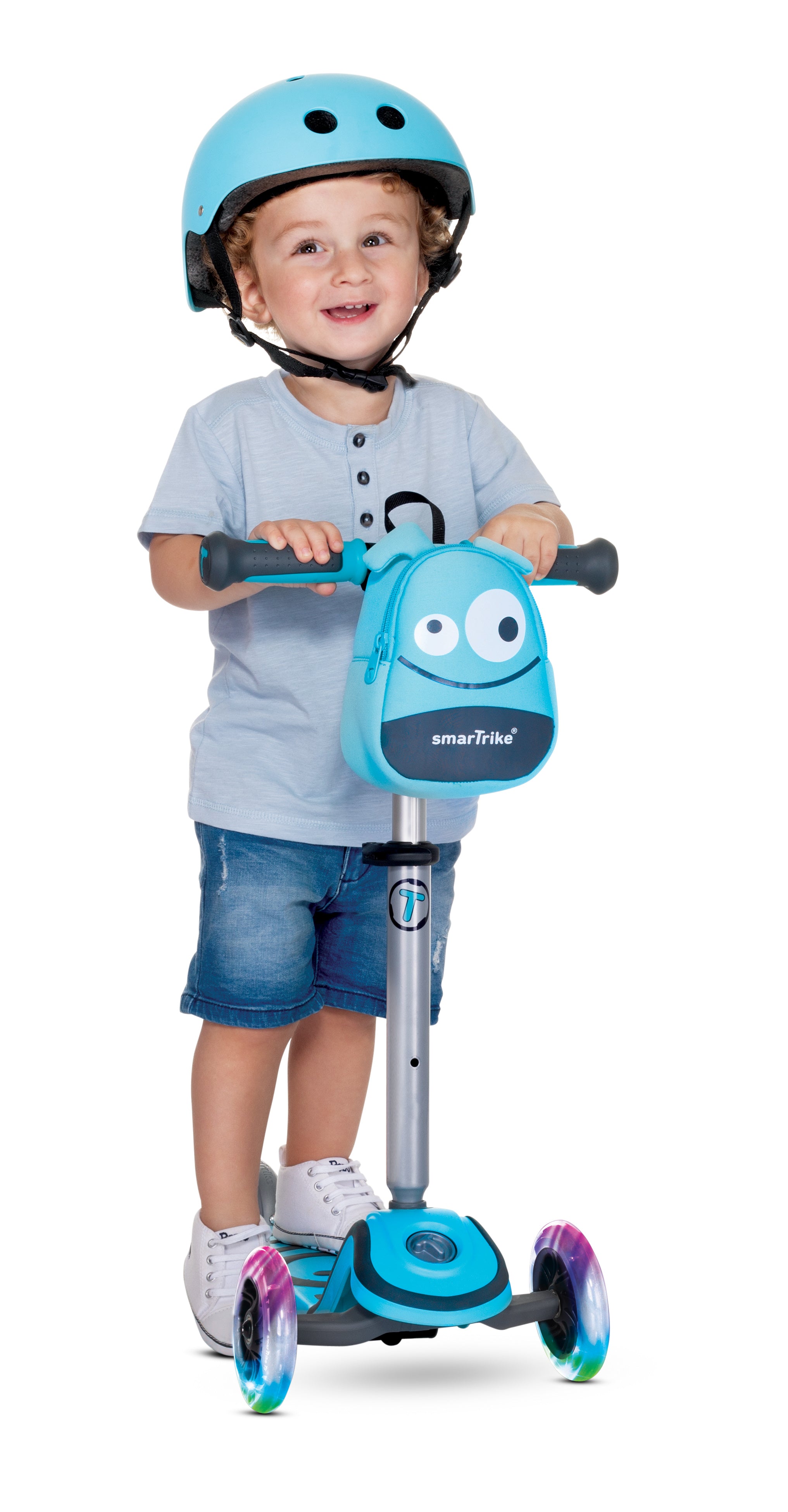 Smartrike T1 Scooter COMBO con rodilleras y coderas - Azul (Edad 15 meses - 3 años)