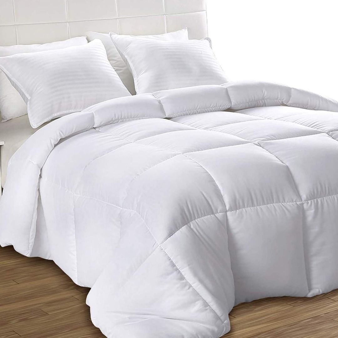 Edredon alternativo, hipoalergenico para cama - Utopia - Blanco - Queen