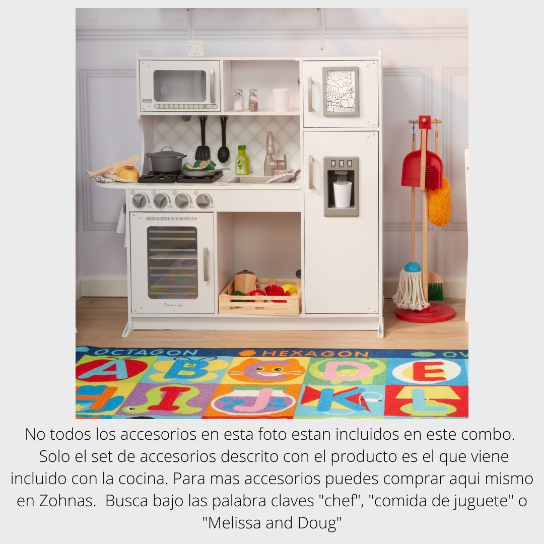 Juego Cocina de Chef y Set de Accesorios de Cocina - COMBO -Melissa and Doug - Blanca (Edad 3-12)