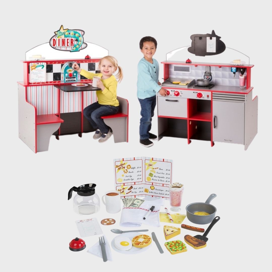 Juego Set de Restaurante: Star Diner y Set de Accesorios - COMBO - Melissa & Doug (Edad 3-12)